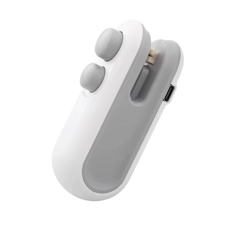 2in1 Electric Mini Heat Sealing Machine Handheld Kitchen Plastic Bag Sealer with Bag Clips for Food Storage Bags