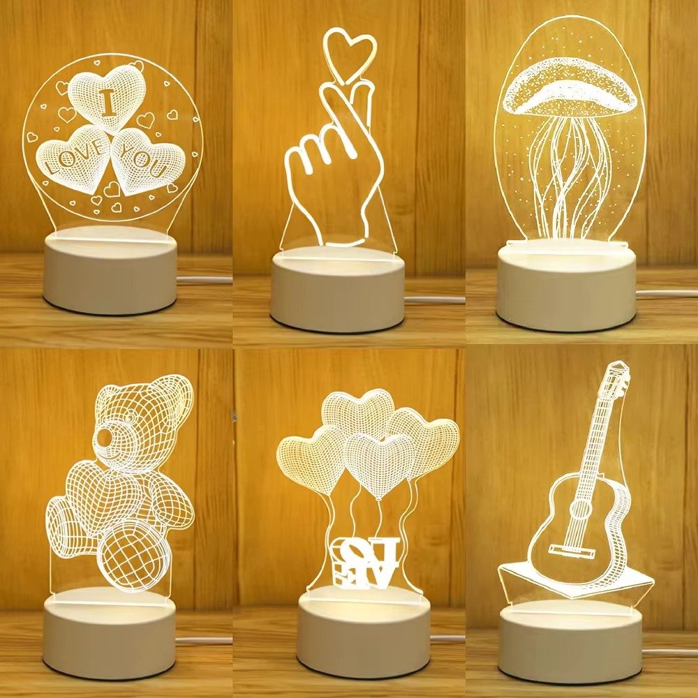 3D Illusion LED Night Lamp  Custom Acrylic USB Table Light | Decorative Kids Room Lamp & Gift