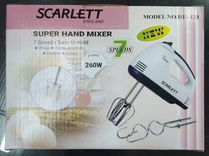 Electric Hand Mixer 7-Speed | 260 W Egg Beater & Dough Mixer|