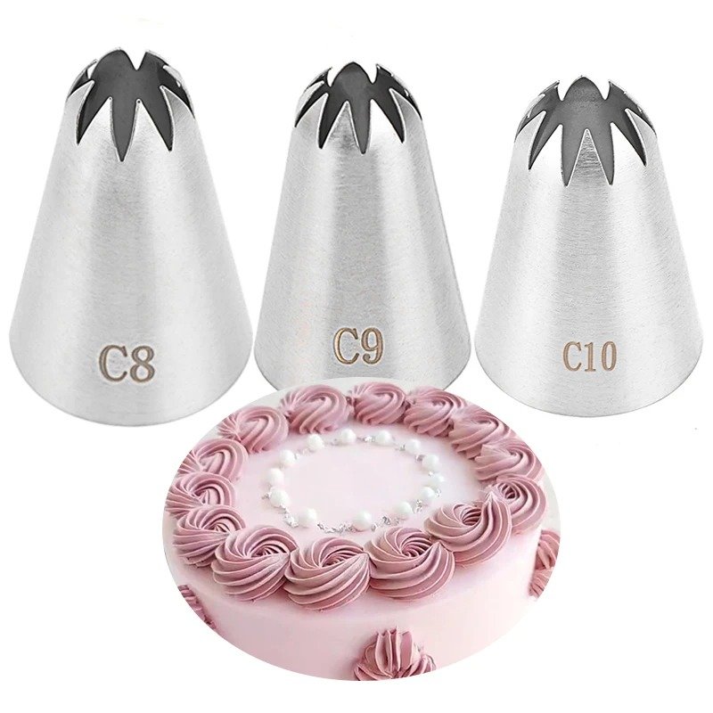 C8, C9 & C10 Stainless Steel Cake Decorating Nozzle