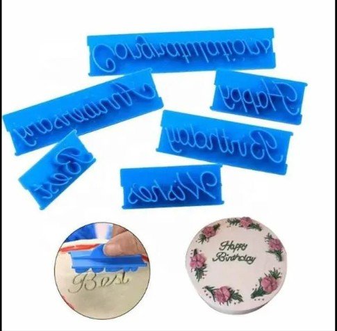 6 Pcs Cake Stamp Letter Embosser Set