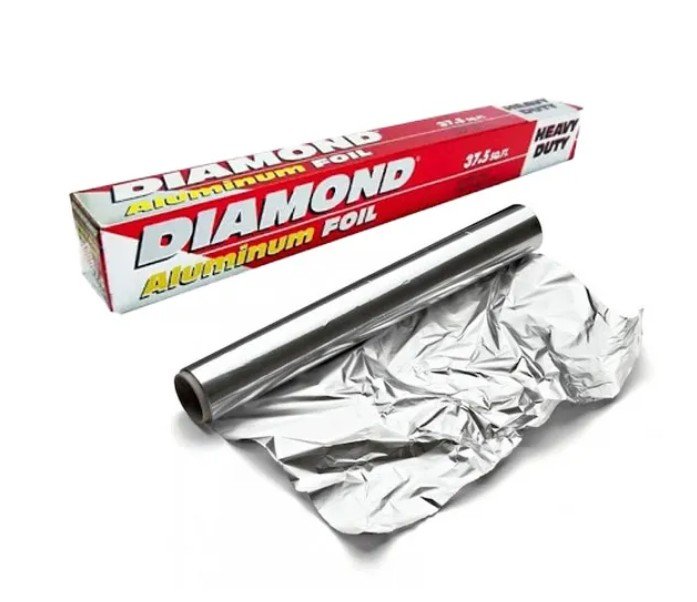 Diamond Aluminum Foil Paper – 37.5 Sq. Ft. (Size: 7.62 Meter x 45.7 cm) – Heavy Duty Food-Grade Foil