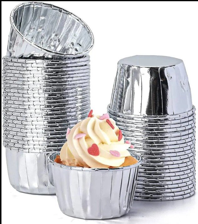 Aluminium Silver Foil Muffin Cupcake Cups