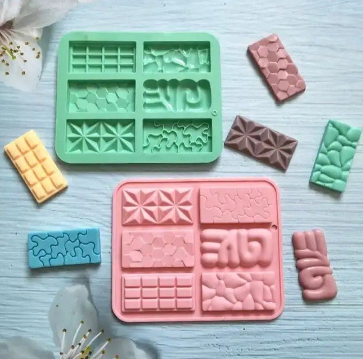 Silicone 6 Mini Bar Chocolate Mold – Brown