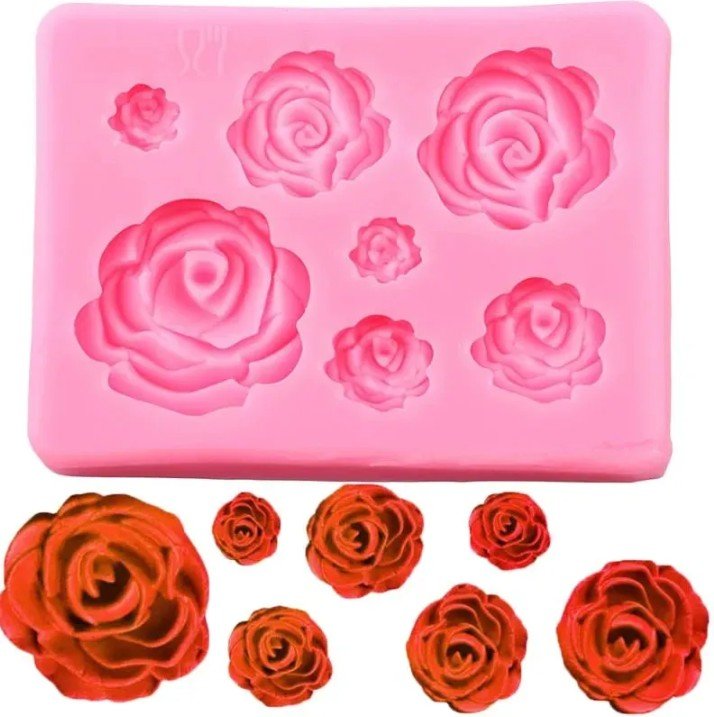 Silicone 7 Rose Chocolate Mold