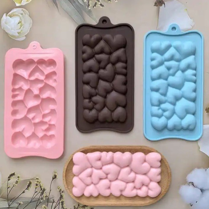 Silicone Heart Shape Chocolate Bar Mold