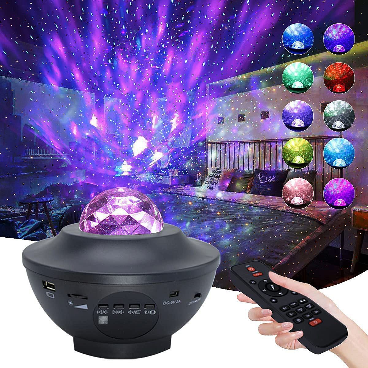 Galaxy Starry Sky Projector Light (Music + Remote)